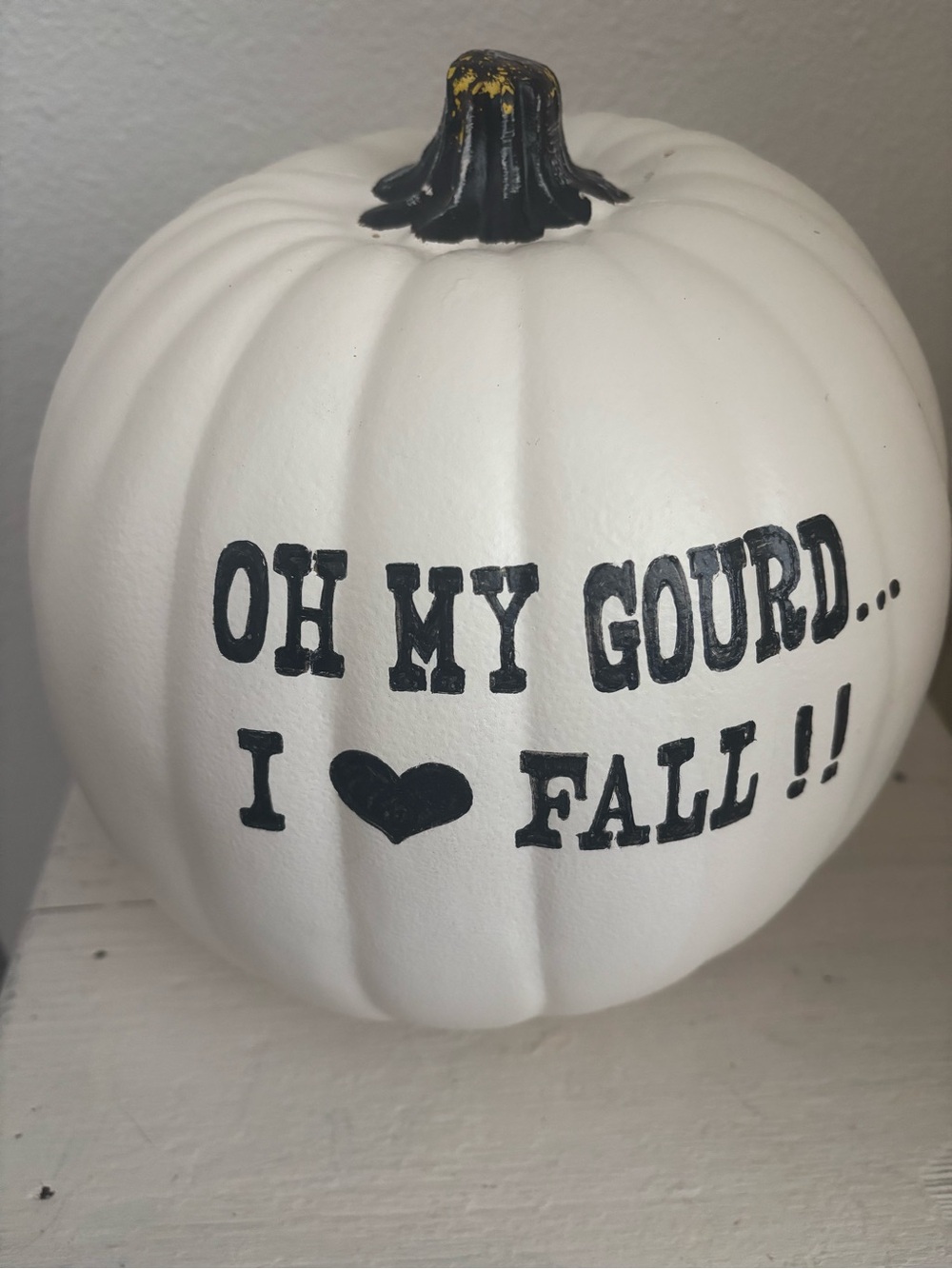 White Decorative Pumpkin "Oh My Gourd" Custom Made Final Sale